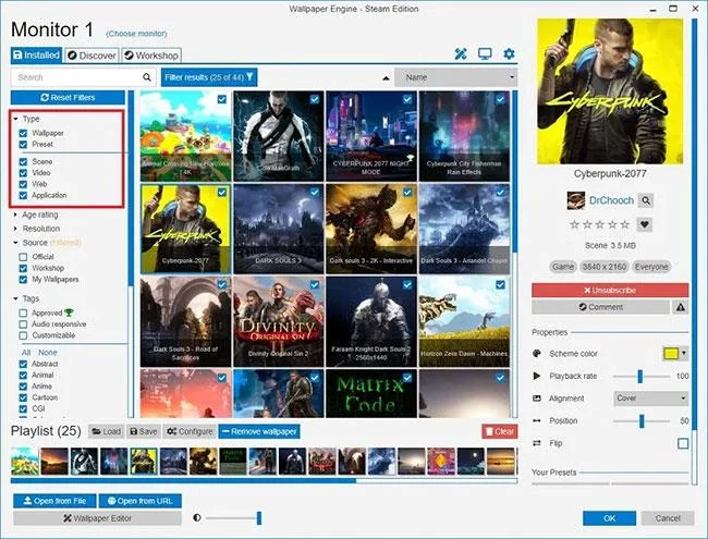Pasang skrin dinamik dan kertas dinding animasi pada Windows