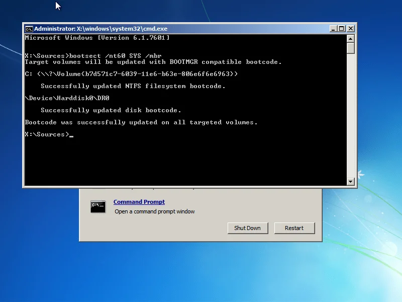 Stappen om fout 0xc0000225 op Windows Vista/7/8/8.1/10 op te lossen