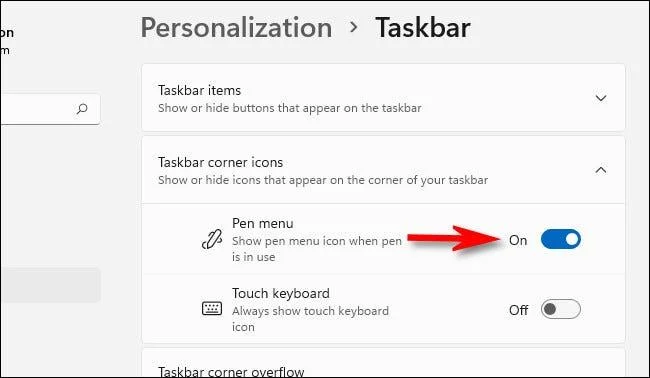 Hoe u het Pen Menu-pictogram op de taakbalk van Windows 11 kunt weergeven