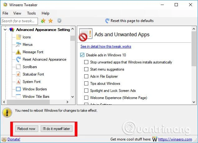 Bagaimana untuk menyesuaikan Windows dengan Winaero Tweaker