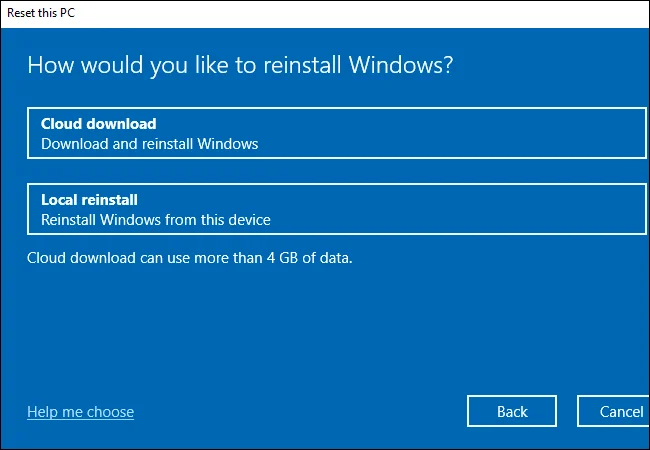 Windows 10 でフレッシュ スタートを使用してデバイスを元のインストール状態に戻す方法