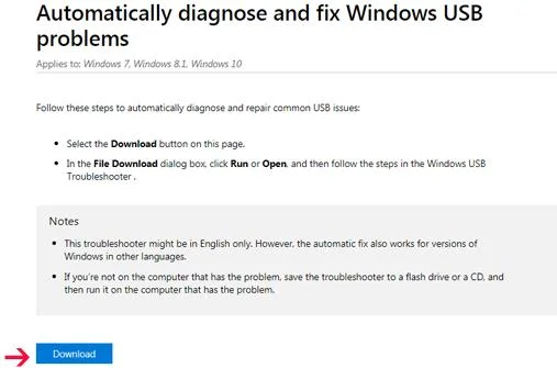 Instructions pour corriger les erreurs de connexion USB sous Windows 10 à l'aide de l'utilitaire de résolution des problèmes USB Windows