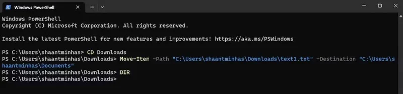 Windows PC'de PowerShell kullanarak dosyaları/klasörleri kopyalama, silme, taşıma ve yeniden adlandırma