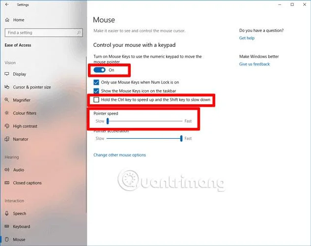 Как управлять мышью с клавиатуры в Windows 10