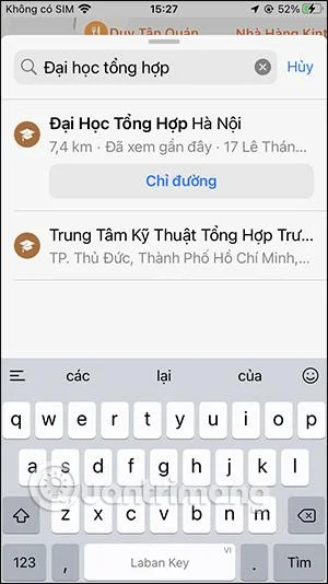 Arahan untuk menambah perhentian pada Peta Apple