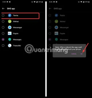 Bagaimana untuk menetapkan apl pemesejan lalai pada Android