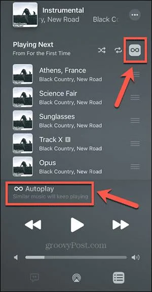 Bagaimana untuk mematikan main balik muzik automatik pada Apple Music