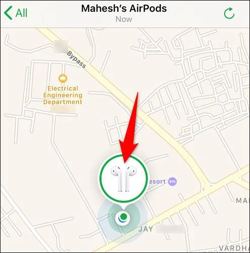 Cara menambah Apple AirPods pada apl Cari Saya pada iPhone