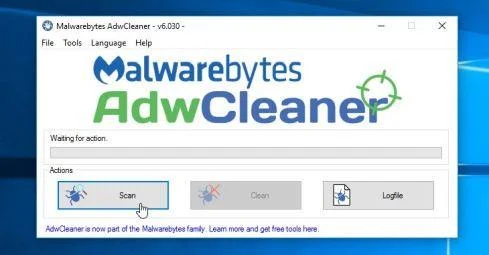 AdwCleanerのスキャン画面