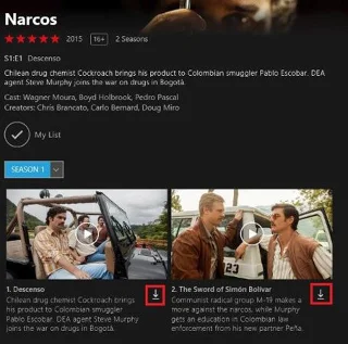 Arahan untuk memuat turun filem daripada Netflix dalam Windows 10