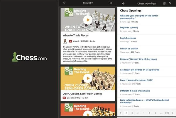Aplikasi teratas untuk mengajar catur pada telefon