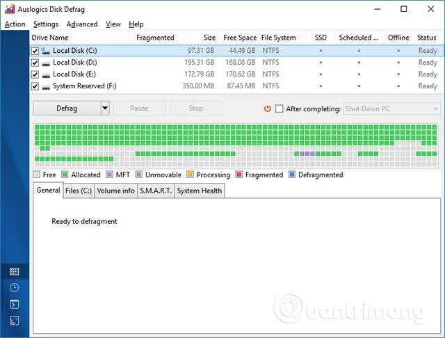 Cara menggunakan Auslogics Disk Defrag untuk menyahpecah cakera keras