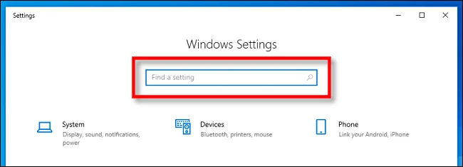 Windows 10'da belirli sistem ayarları hızlı bir şekilde nasıl bulunur?