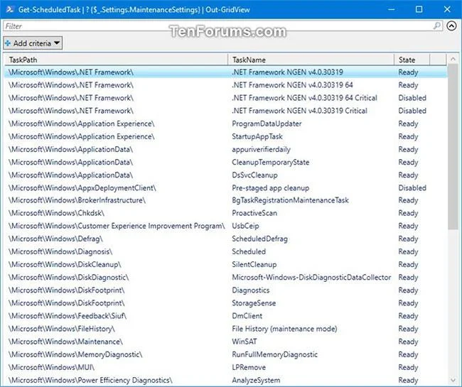 Windows 10'da tüm otomatik bakım görevleri nasıl görüntülenir?