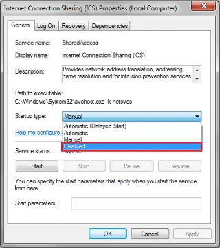 Windows'ta İnternet Bağlantı Paylaşımını kapatma talimatları
