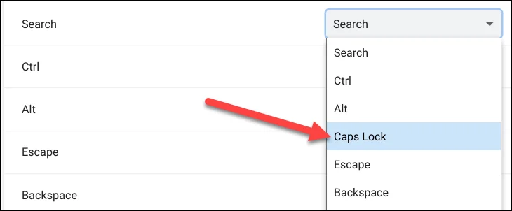 Cara membuat kunci Caps Lock pada Chromebook