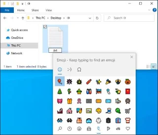 Cara menggunakan emoji dalam nama fail pada Windows 10