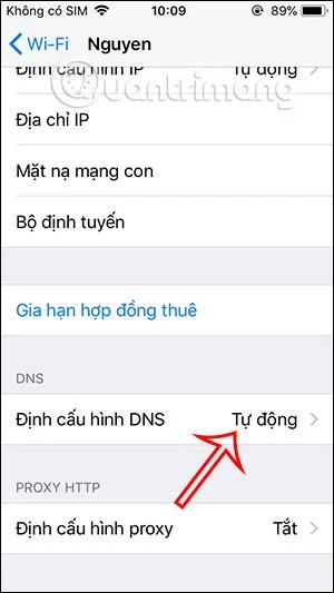 Changement de configuration DNS sur iPhone