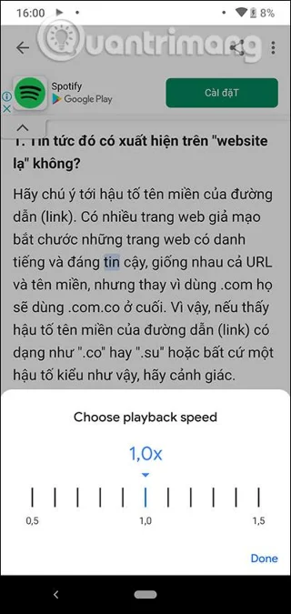 Cara menggunakan Google Assistant untuk membaca tapak web pada Chrome