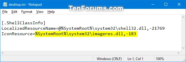 Windows'ta Masaüstü klasörü simgeleri nasıl değiştirilir veya geri yüklenir