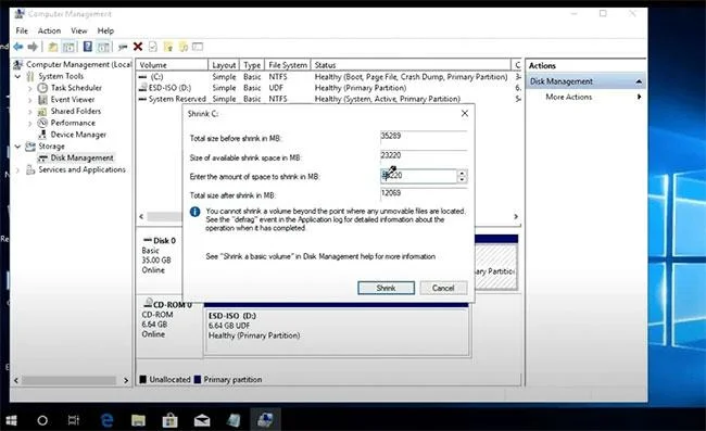 Dahili sabit sürücü bölümünden Windows 10 nasıl yüklenir