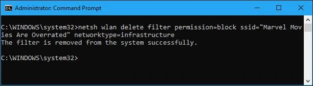 Bagaimana untuk menyekat rangkaian Wi-Fi berdekatan daripada muncul pada Windows