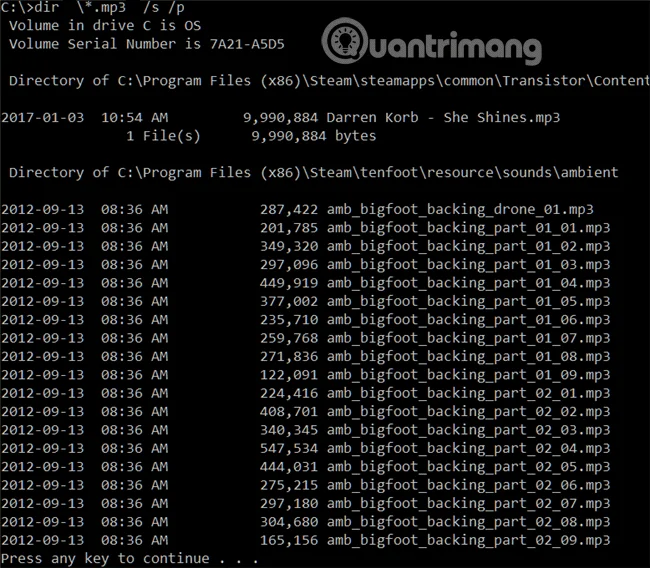 Cara menggunakan arahan DIR dalam Windows