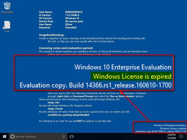 Essai de Windows 10