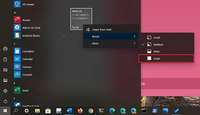 Microsoft Yapılacaklar listesini Windows 10'da Başlat menüsüne sabitleme