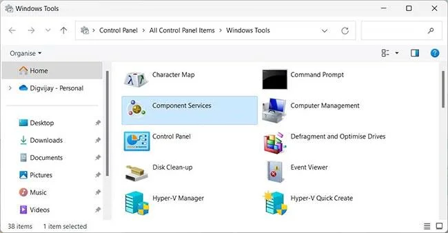 Hoe Component Services te openen in Windows 11