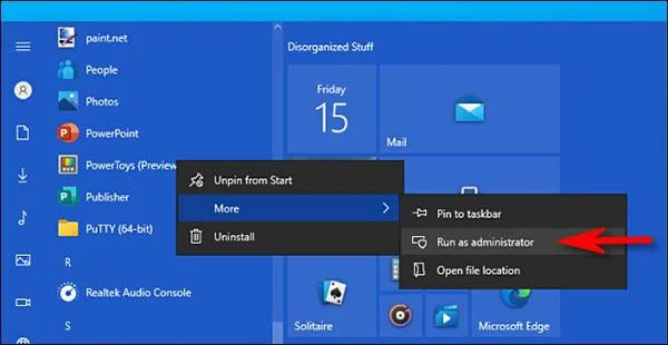 Windows 10'da Yönetici Olarak Çalıştır nedir?