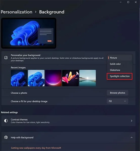 Hoe u de Spotlight Collection-functie in Windows 11 inschakelt Hoe u de Spotlight Collection-functie in Windows 11 inschakelt