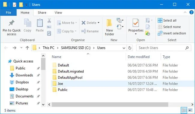 Windows 10でユーザープロファイルを復元する方法
