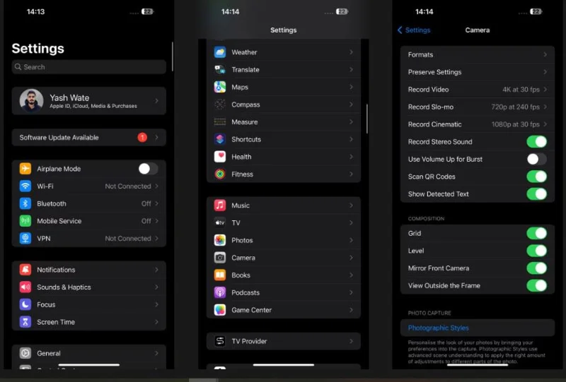 Cara menggunakan alat Tahap dalam apl Kamera pada iPhone