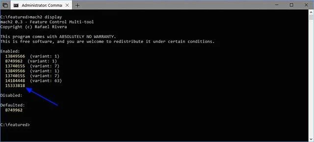 Mach2 aracıyla Windows 10'daki gizli özellikleri arayın ve etkinleştirin