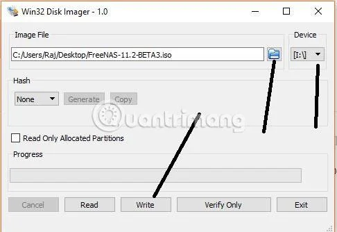FreeNAS'ı USB'ye yükleme FreeNAS'ı USB'ye yükleme