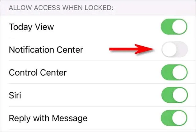 Bagaimana untuk melumpuhkan Pusat Pemberitahuan pada skrin kunci iPhone