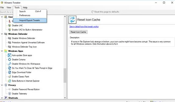 Winaero Tweaker, ein Tool zur vollständigen Personalisierung von Windows 10 Spring Creators