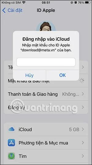 Arahan untuk menyediakan kunci keselamatan Apple ID