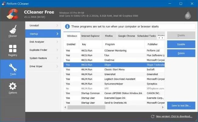 Windows 10 のシステムで起動するプログラムをオフにする