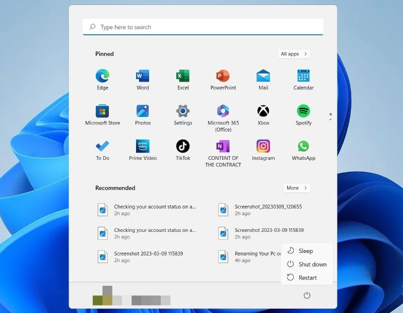 Riavvio Windows 11