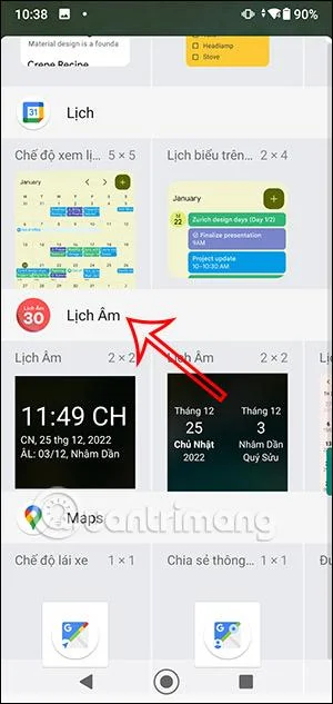 Arahan untuk melihat kalendar lunar pada skrin Android