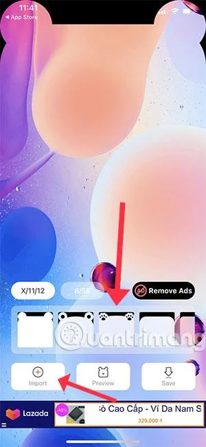 Cipta kertas dinding telinga beruang dan telinga kucing dengan Simple Notch