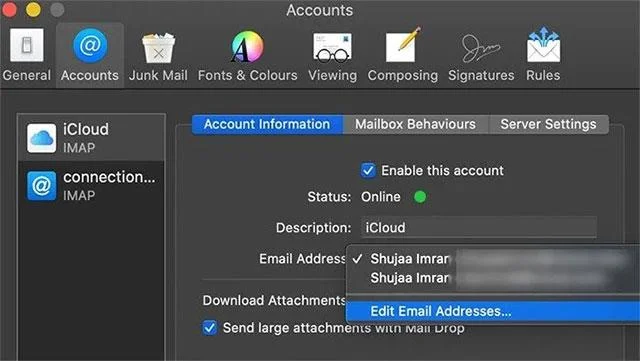 Cara membuat nama panggilan dan alias untuk e-mel iCloud