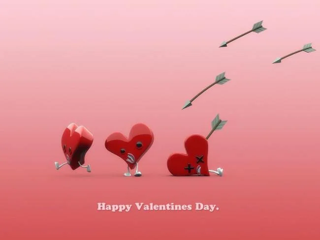 Set kertas dinding komputer untuk Hari Valentine 14 Februari