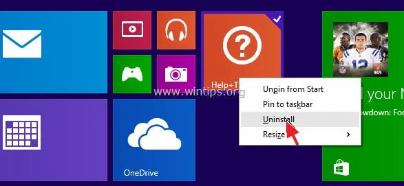 Windows 10/8.1/8'de Modern uygulamaları kaldırma talimatları