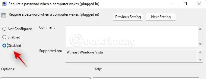 Wachtwoordverzoek uitschakelen na de slaapstand op Windows 11