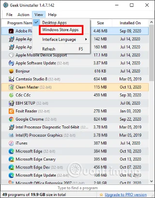UWP yazılımını ve uygulamalarını kaldırmak için Geek Uninstaller nasıl kullanılır?
