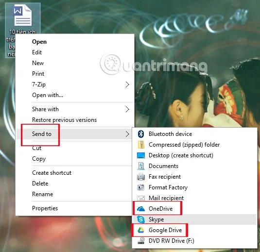 Bagaimana untuk menambah ikon awan pada menu klik kanan Windows 10