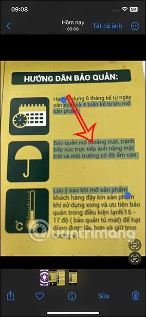 Bagaimana untuk menyalin teks Vietnam dalam foto pada iPhone